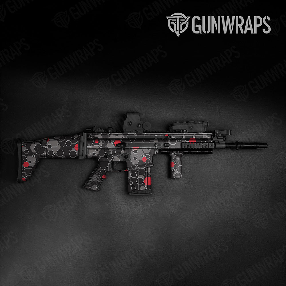 Hex DNA Red Tactical Gun Skin Vinyl Wrap