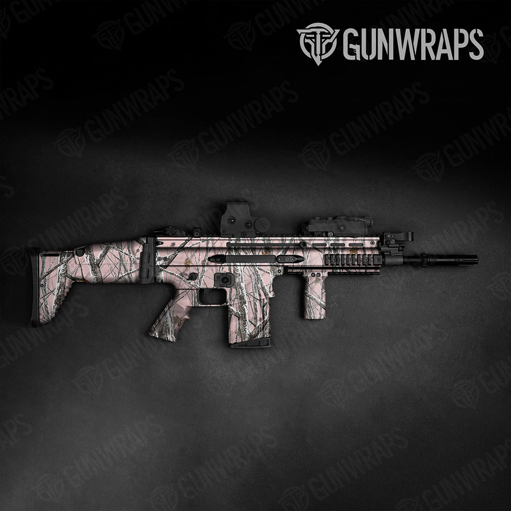 Nature Pink Snowstorm Camo Tactical Gun Skin Vinyl Wrap