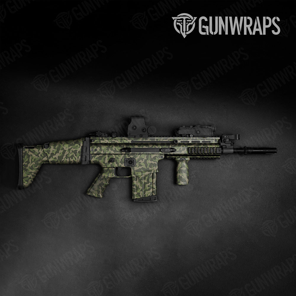 Ragged Army Green Camo Tactical Gun Skin Vinyl Wrap