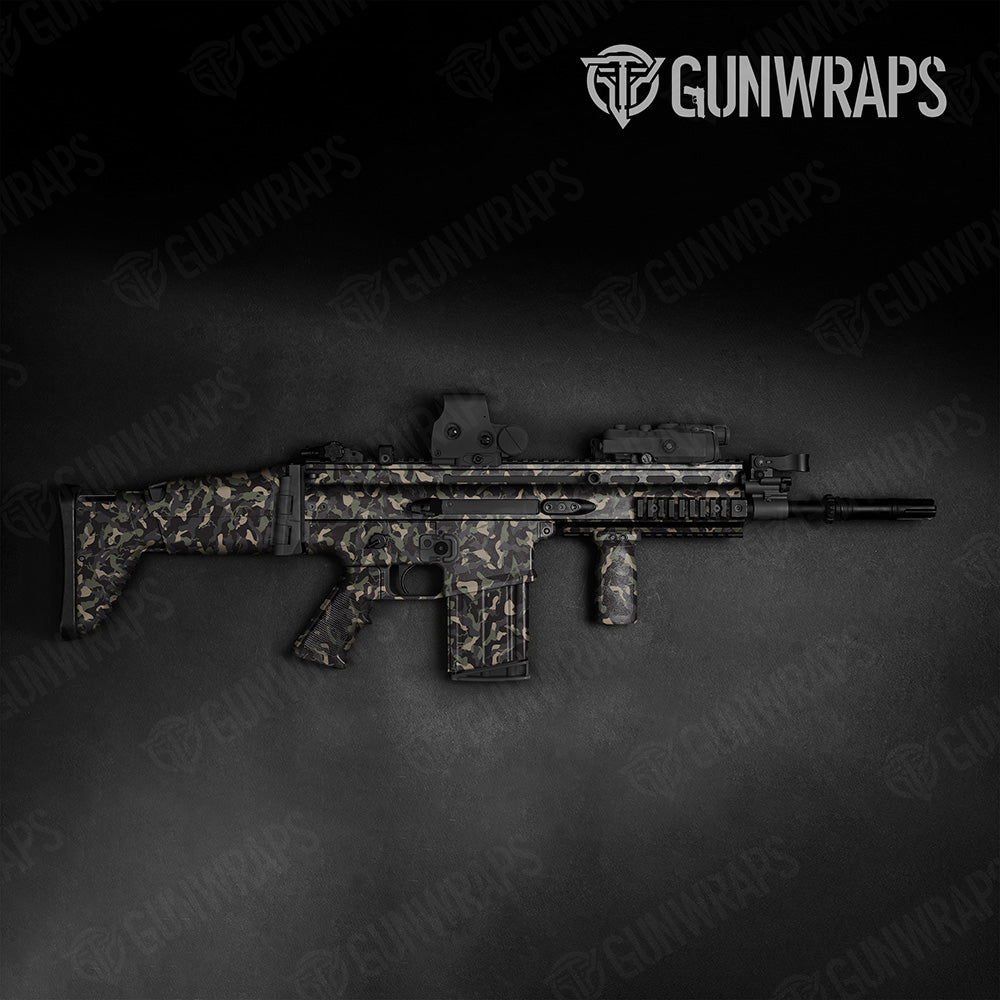 Ragged Militant Charcoal Camo Tactical Gun Skin Vinyl Wrap