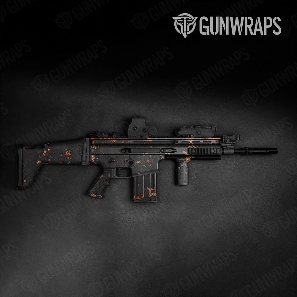 Rust 3D Black Tactical Gun Skin Vinyl Wrap