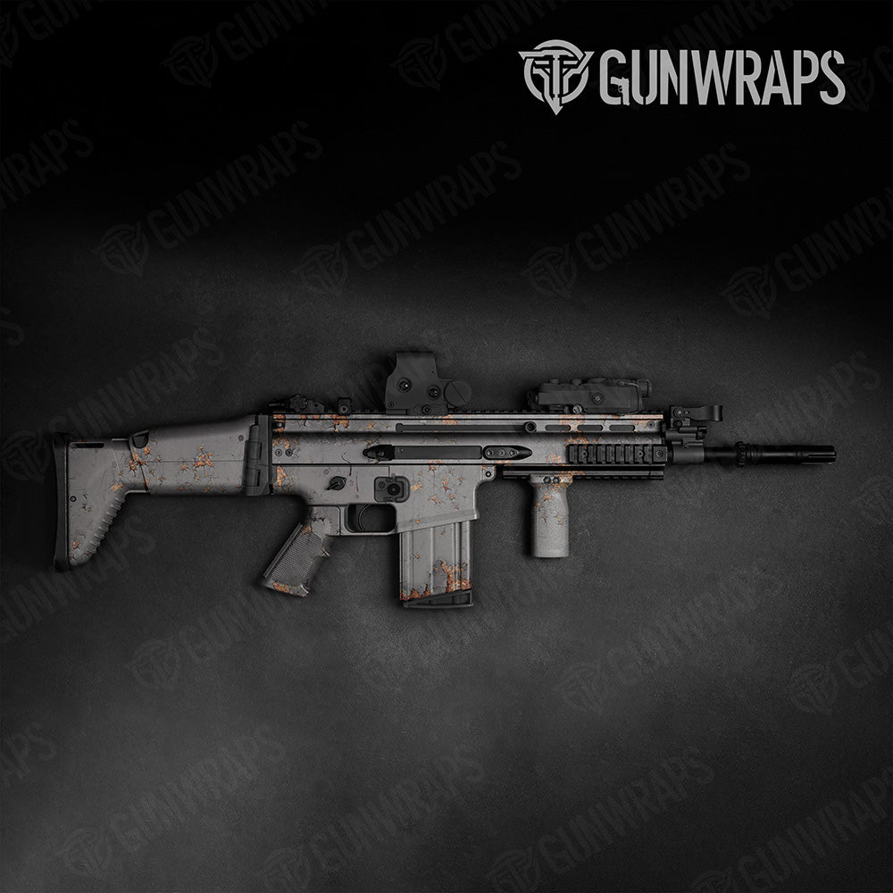 Rust 3D Grey Tactical Gun Skin Vinyl Wrap
