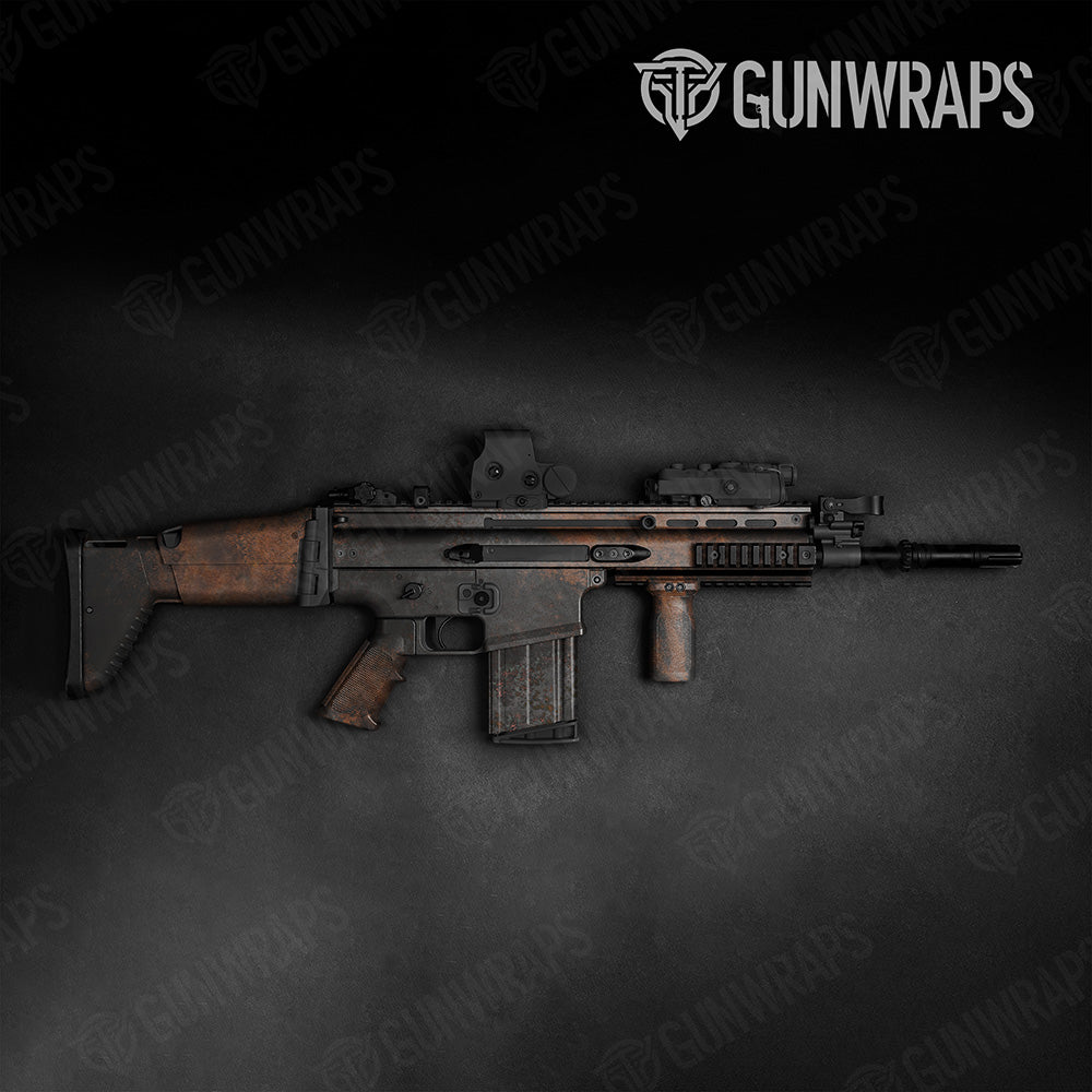 Rust Black Tactical Gun Skin Vinyl Wrap