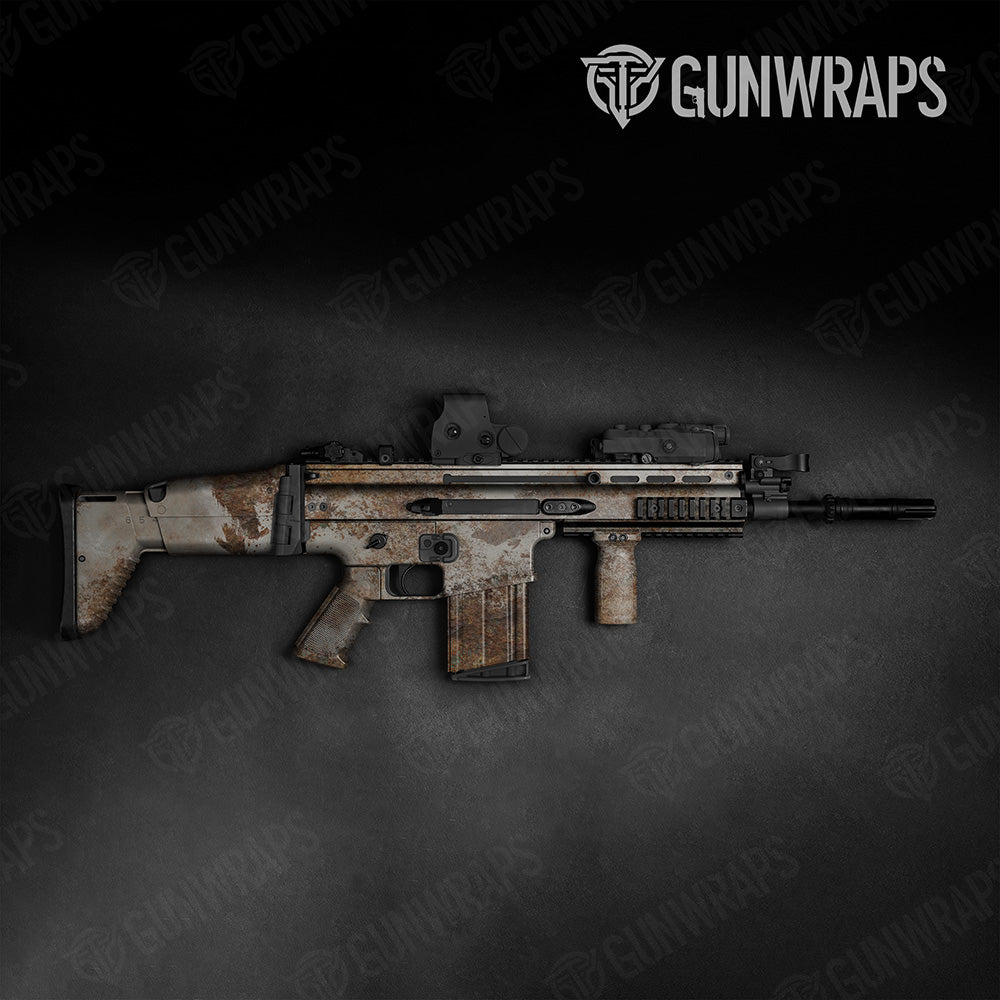Rust White Tactical Gun Skin Vinyl Wrap