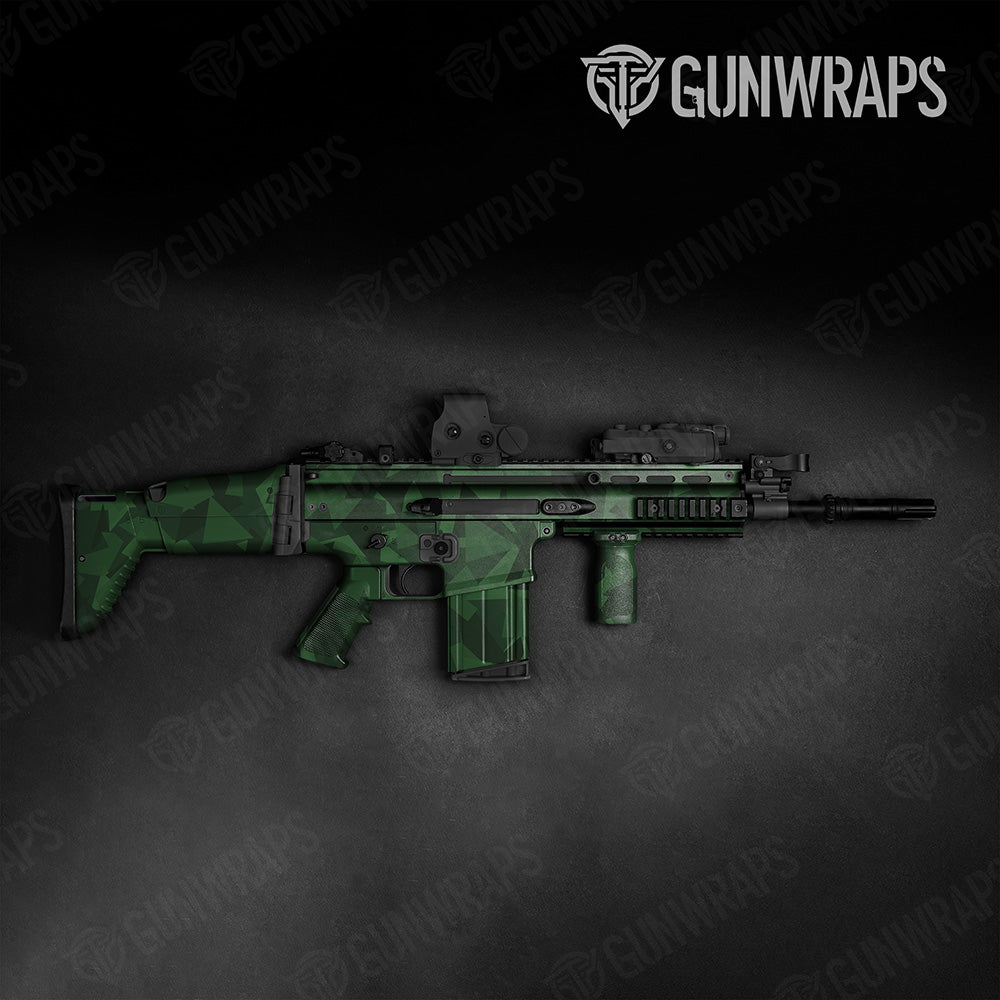 Shattered Elite Green Camo Tactical Gun Skin Vinyl Wrap