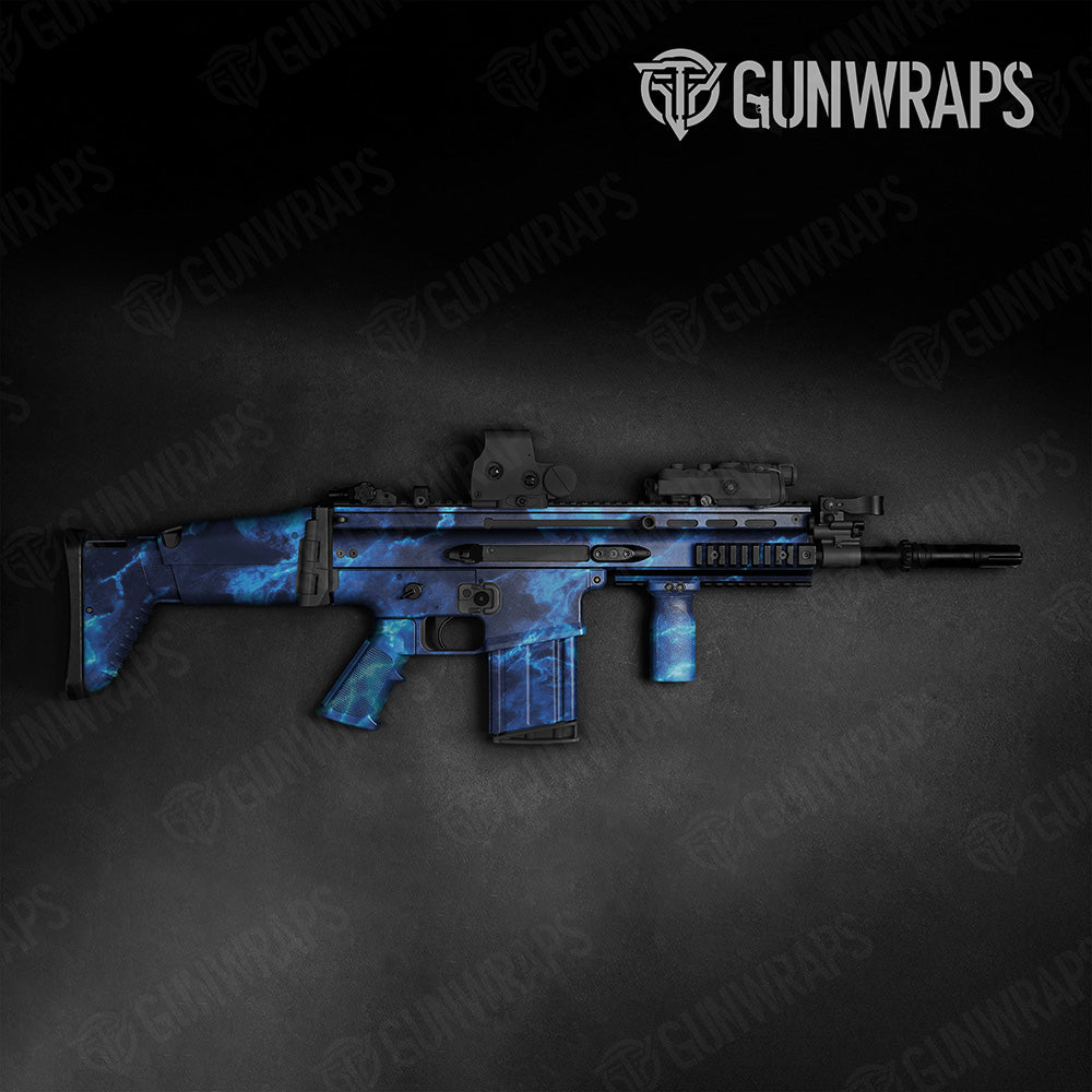 Stone Blue Ice Marble Tactical Gun Skin Vinyl Wrap