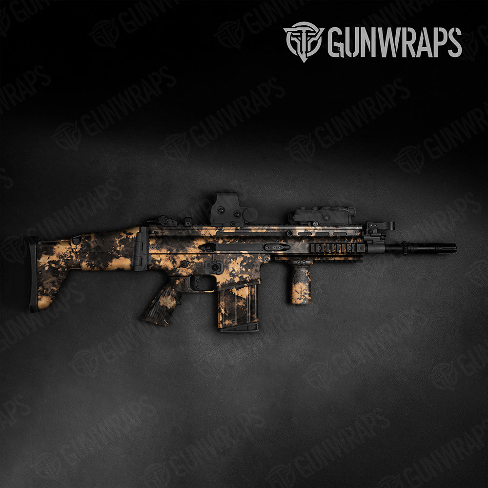 Tie Dye Bleached Black Tactical Gun Skin Vinyl Wrap