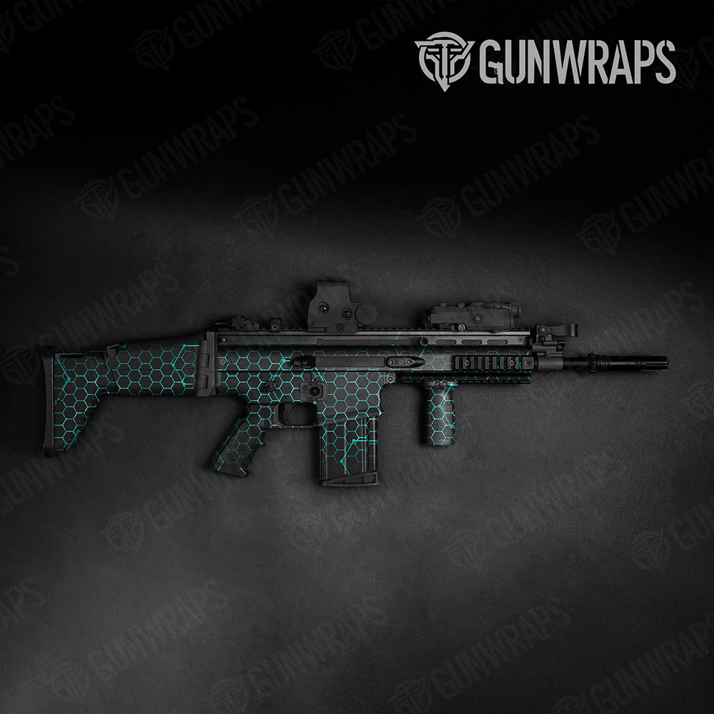 Vivid Hex Tiffany Blue Tactical Gun Skin Vinyl Wrap