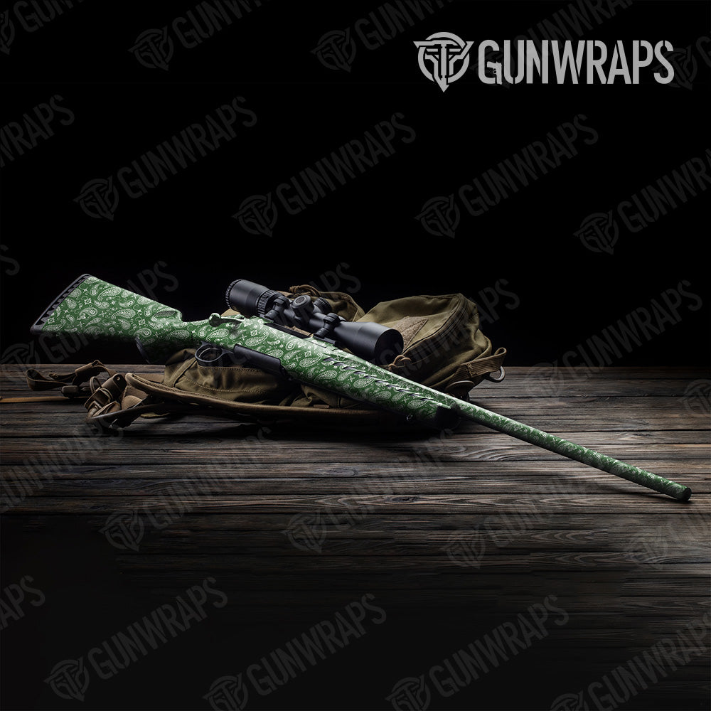 Bandana Green White Rifle Gun Skin Vinyl Wrap