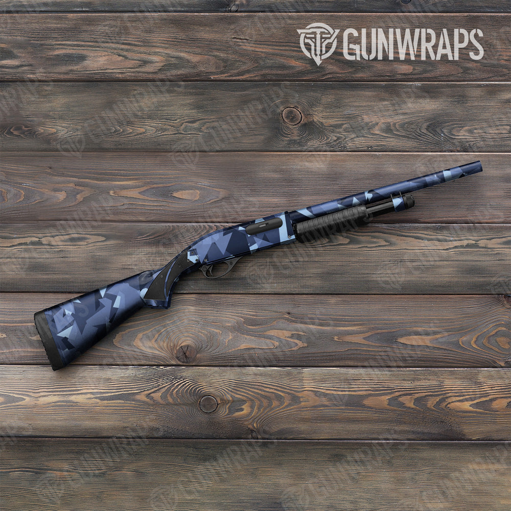 Shattered Blue Urban Night Camo Shotgun Gun Skin Vinyl Wrap