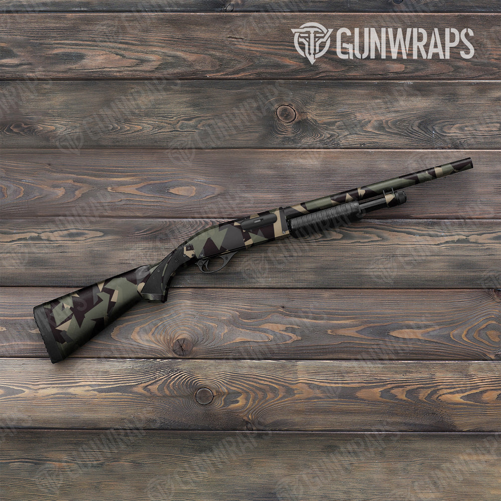 Shattered Militant Charcoal Camo Shotgun Gun Skin Vinyl Wrap