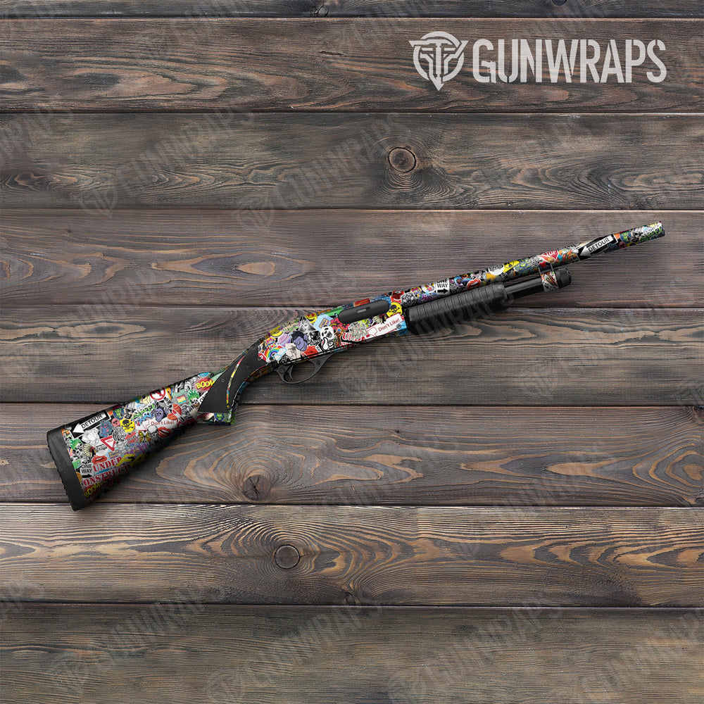 Stickerbomb Color Shotgun Gun Skin Vinyl Wrap