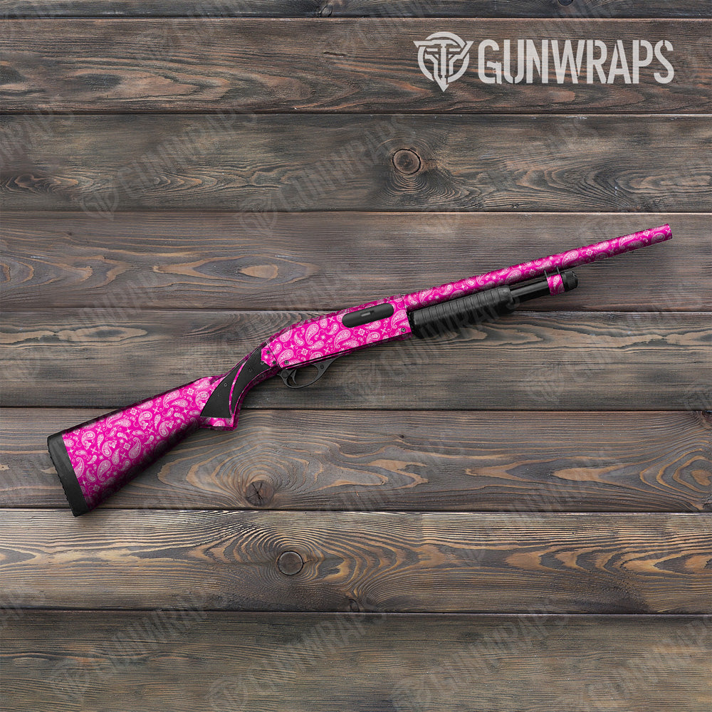 Bandana Magenta White Shotgun Gun Skin Vinyl Wrap