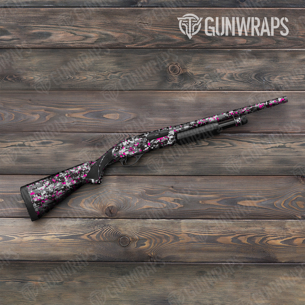 Digital Urban Magenta Camo Shotgun Gun Skin Vinyl Wrap