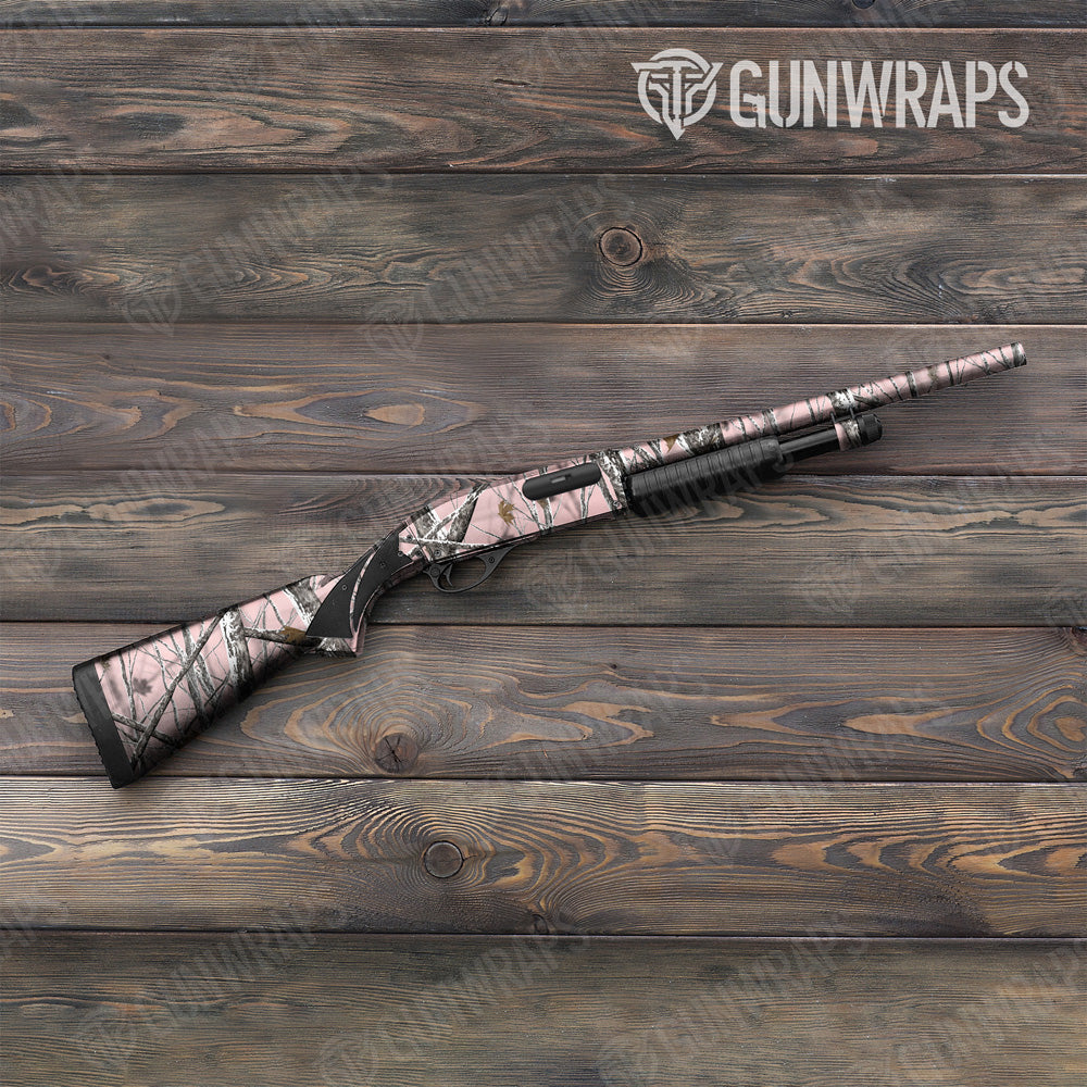 Nature Pink Snowstorm Camo Shotgun Gun Skin Vinyl Wrap