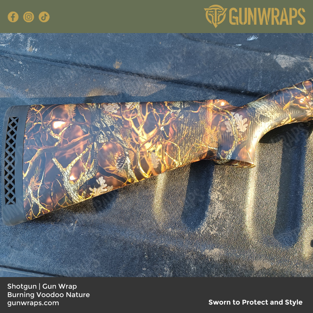 Shotgun Nature Burning Voodoo Camo Gun Skin Vinyl Wrap