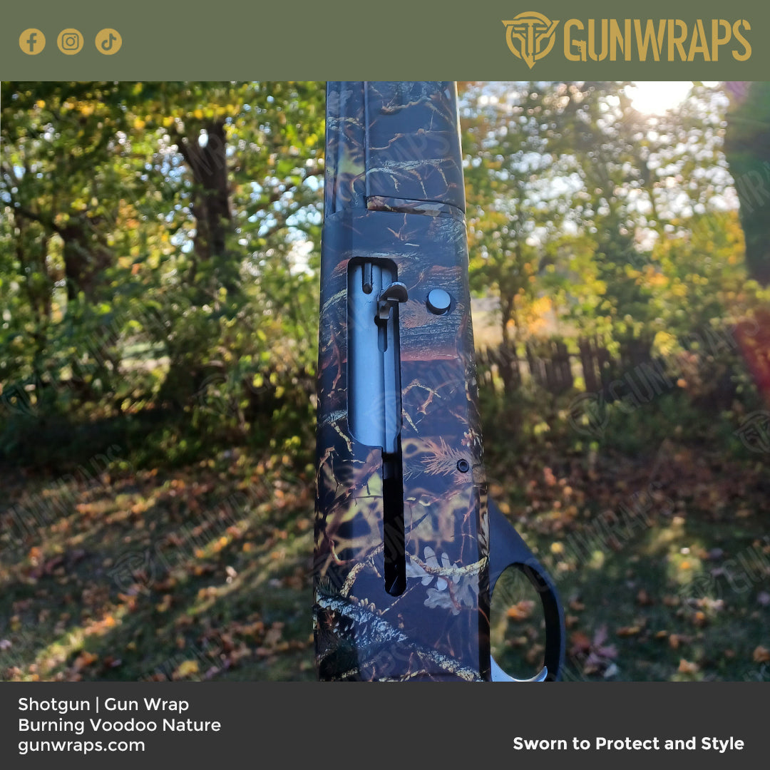 Shotgun Nature Burning Voodoo Camo Gun Skin Vinyl Wrap