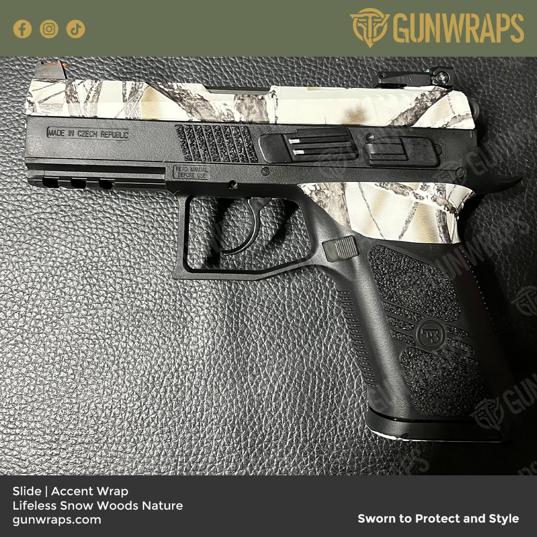 Pistol Slide Nature Lifeless Snow Woods Buck Skull Camo Gun Skin Vinyl Wrap