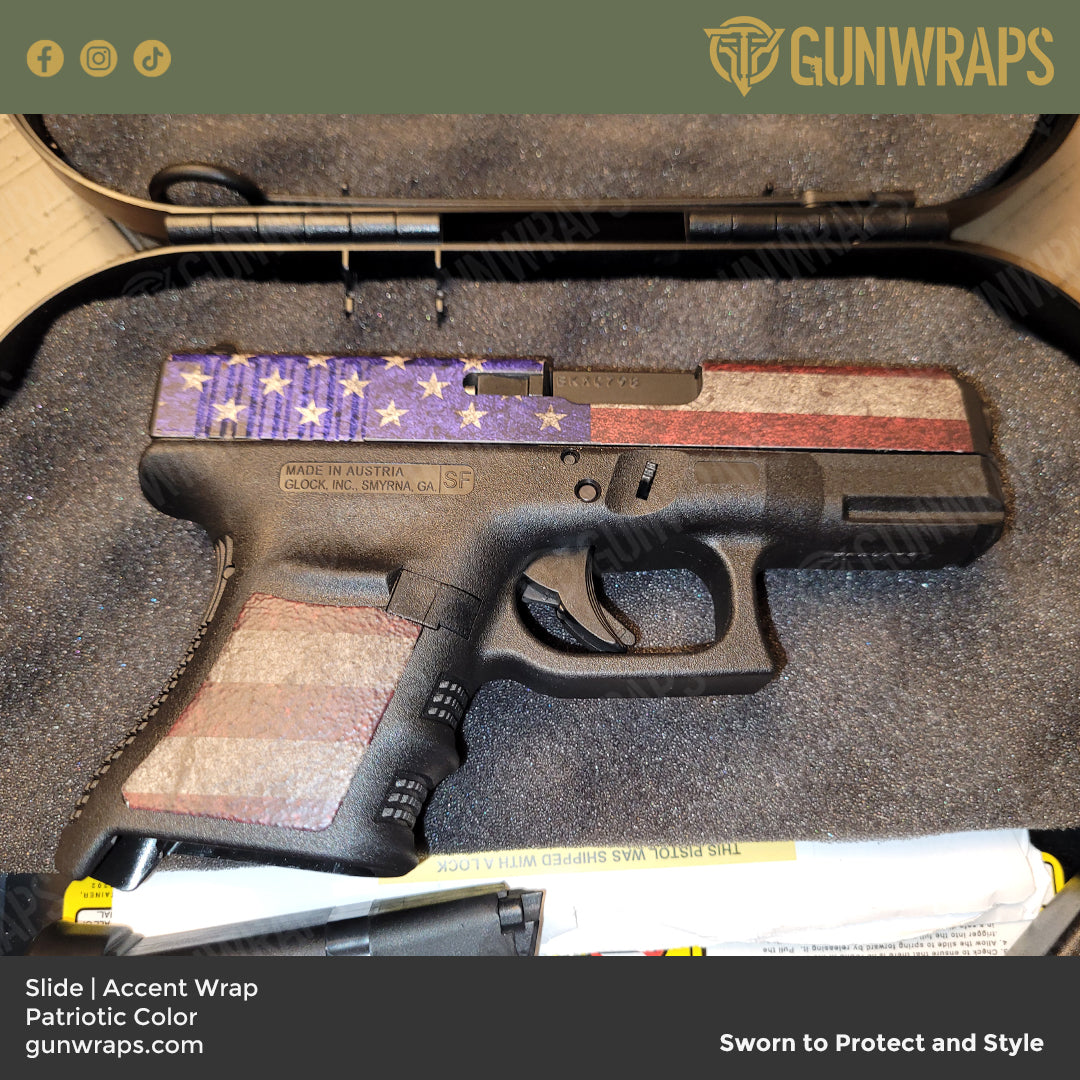 Pistol Slide Patriotic American Flag Gun Skin Vinyl Wrap