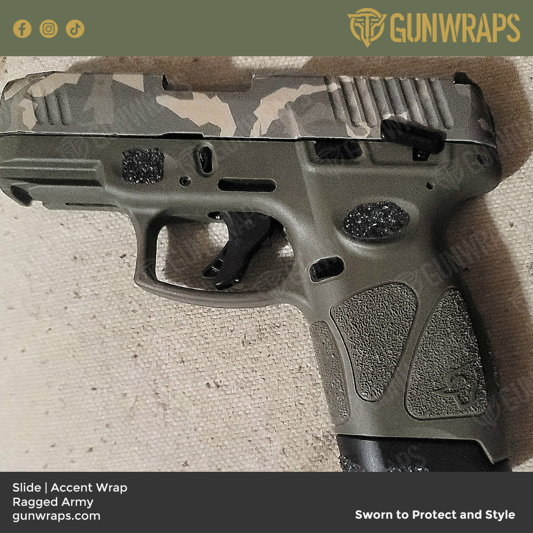 Pistol Slide Ragged Army Camo Gun Skin Vinyl Wrap