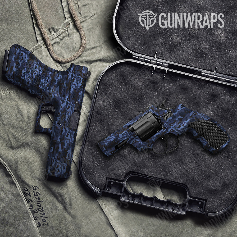 Classic Blue Midnight Camo Pistol & Revolver Gun Skin Vinyl Wrap