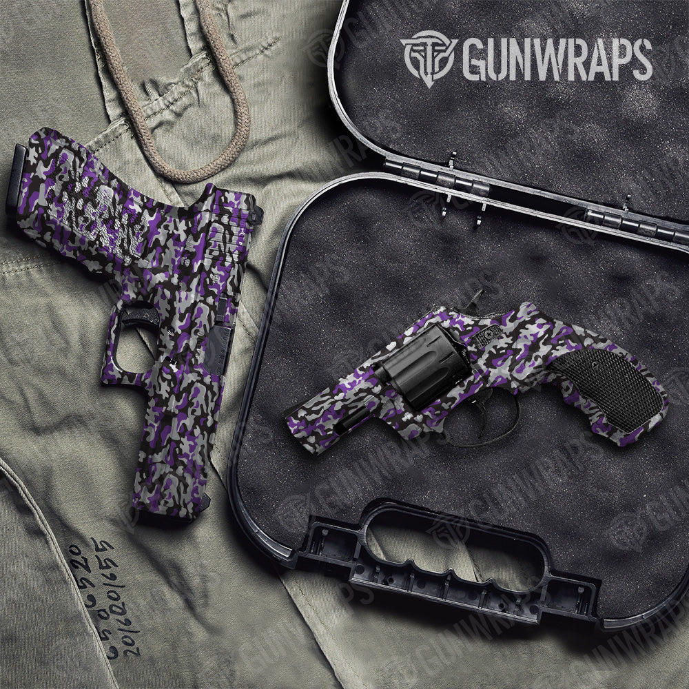 Classic Purple Tiger Camo Pistol & Revolver Gun Skin Vinyl Wrap