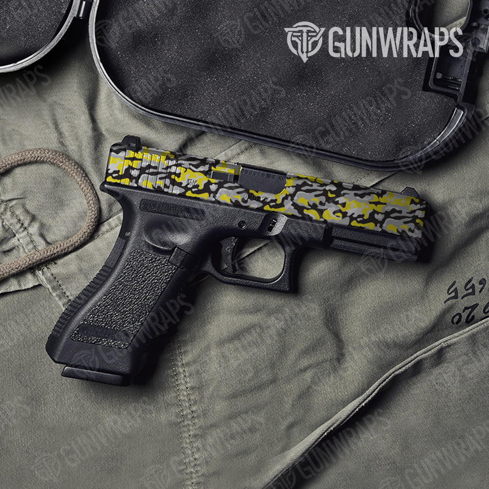 Classic Yellow Tiger Camo Pistol Slide Gun Skin Vinyl Wrap