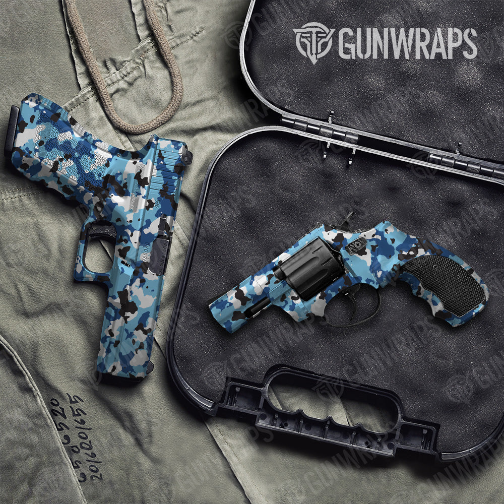 Cumulus Baby Blue Camo Pistol & Revolver Gun Skin Vinyl Wrap