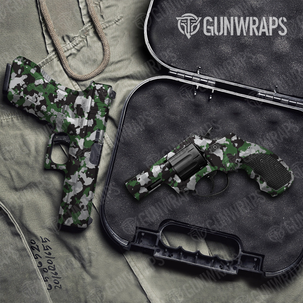 Cumulus Green Tiger Camo Pistol & Revolver Gun Skin Vinyl Wrap