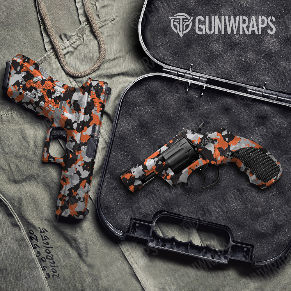 Cumulus Orange Tiger Camo Pistol & Revolver Gun Skin Vinyl Wrap