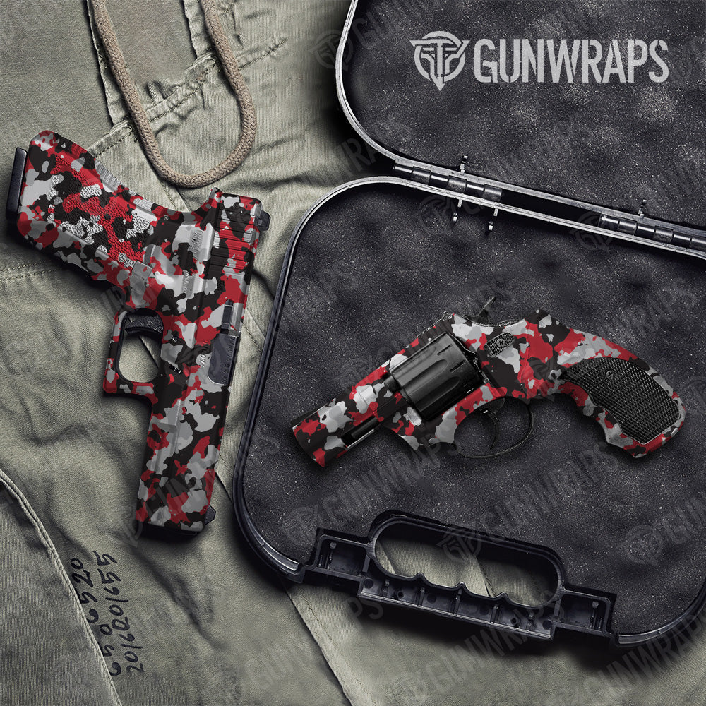 Cumulus Red Tiger Camo Pistol & Revolver Gun Skin Vinyl Wrap