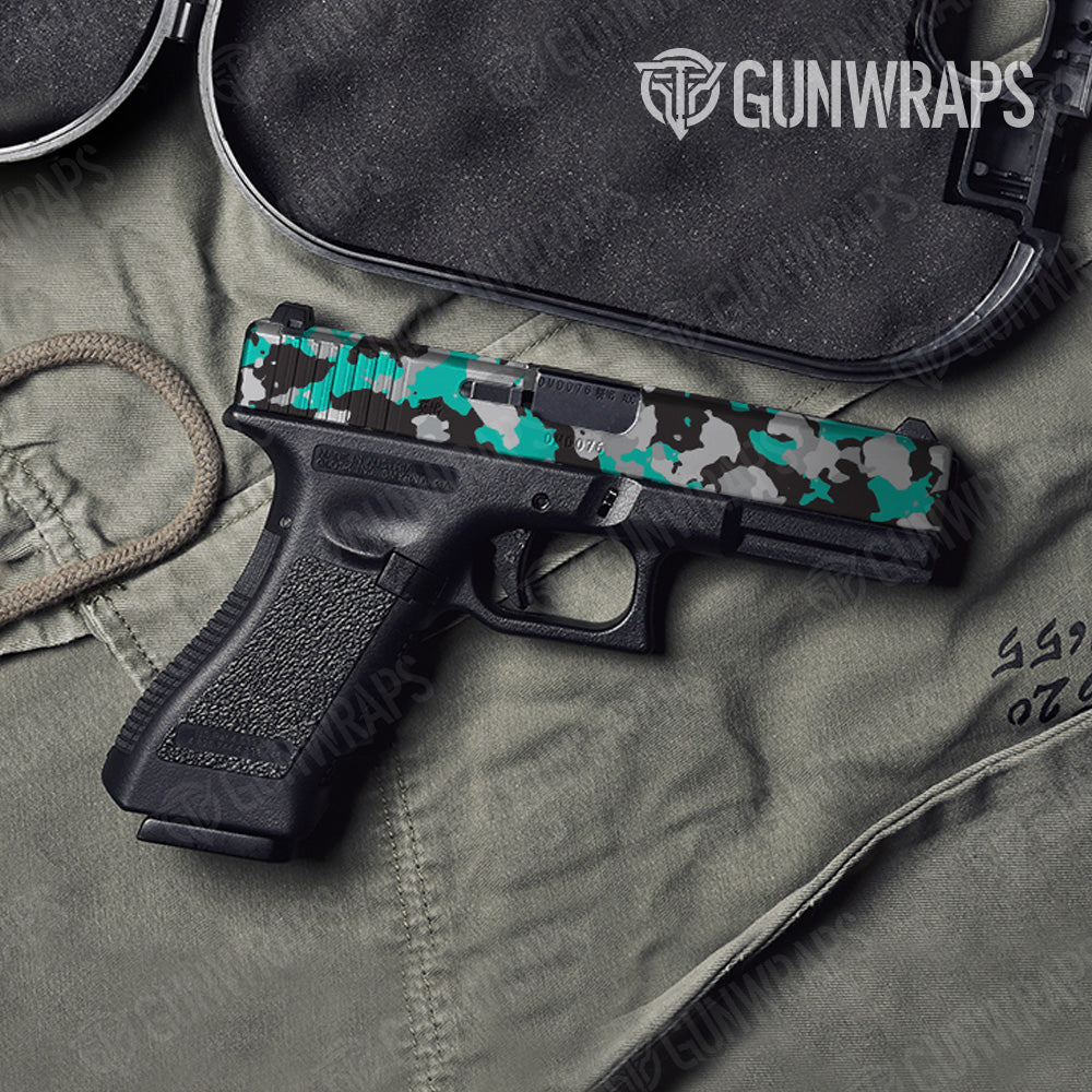 Cumulus Tiffany Blue Tiger Camo Pistol Slide Gun Skin Vinyl Wrap