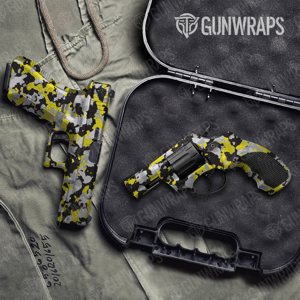 Cumulus Yellow Tiger Camo Pistol & Revolver Gun Skin Vinyl Wrap