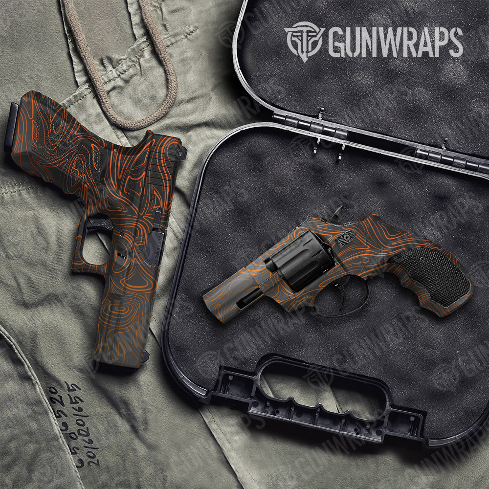 Damascus Orange Pistol & Revolver Gun Skin Vinyl Wrap