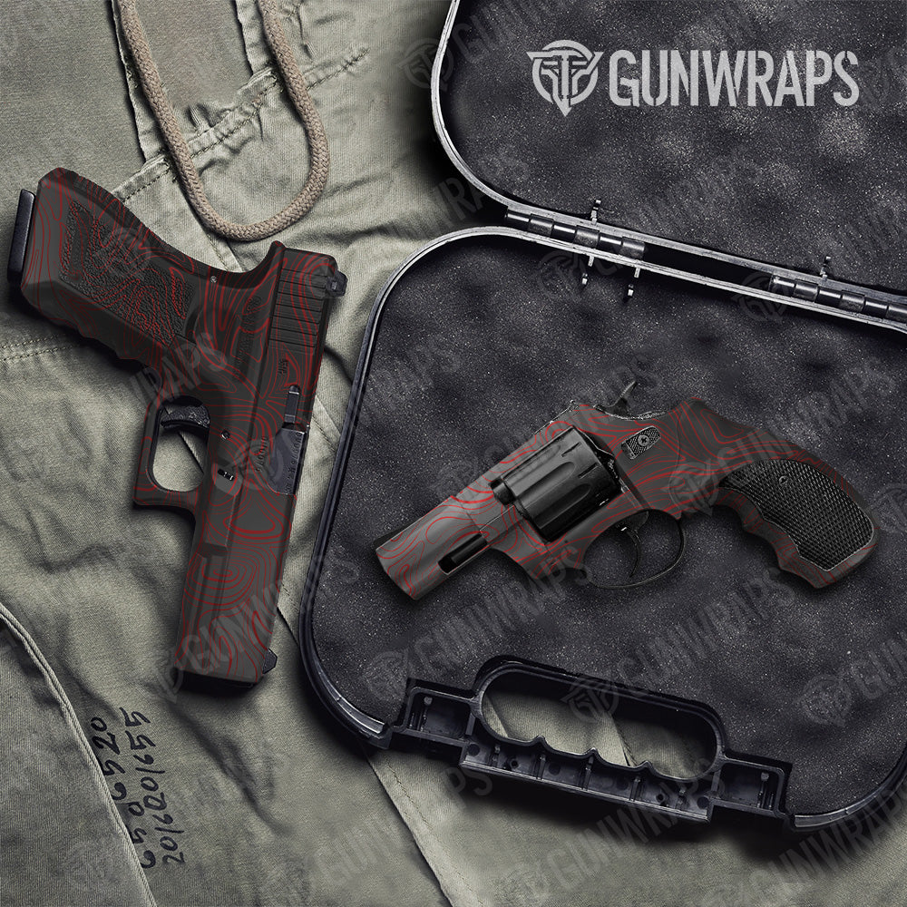 Damascus Red Pistol & Revolver Gun Skin Vinyl Wrap