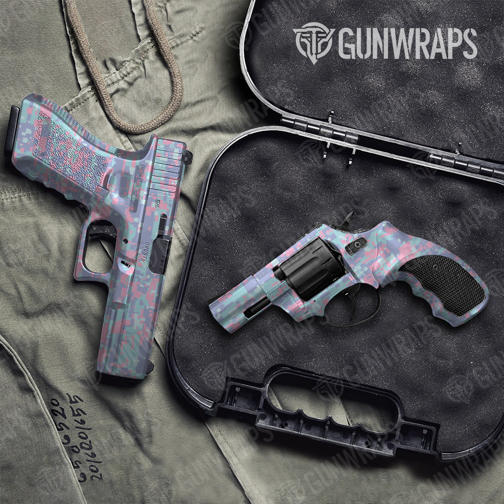 Digital Cotton Candy Camo Pistol & Revolver Gun Skin Vinyl Wrap