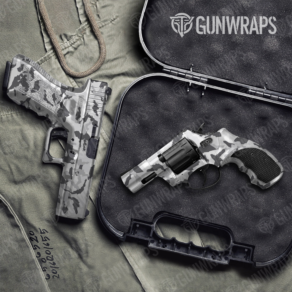 Erratic Snow Camo Pistol & Revolver Gun Skin Vinyl Wrap