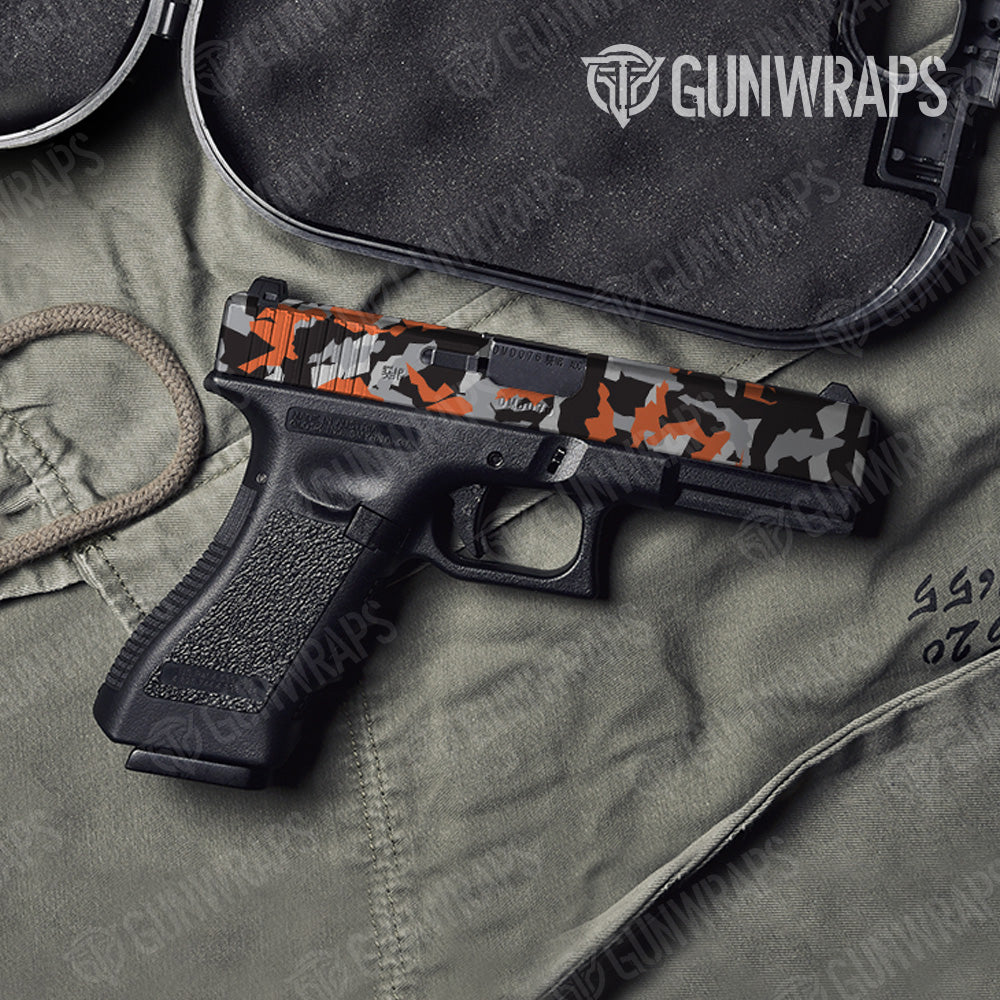 Erratic Orange Tiger Camo Pistol Slide Gun Skin Vinyl Wrap