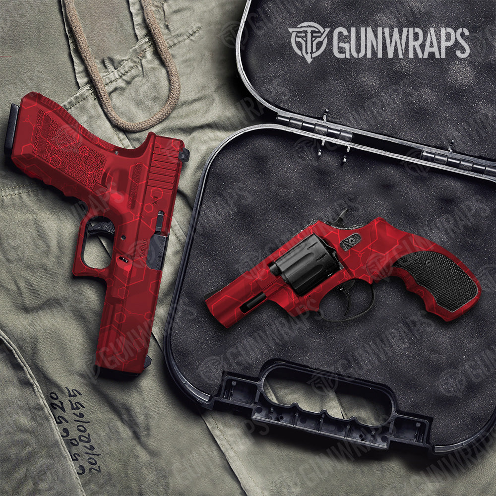 Hex DNA Elite Red Pistol & Revolver Gun Skin Vinyl Wrap