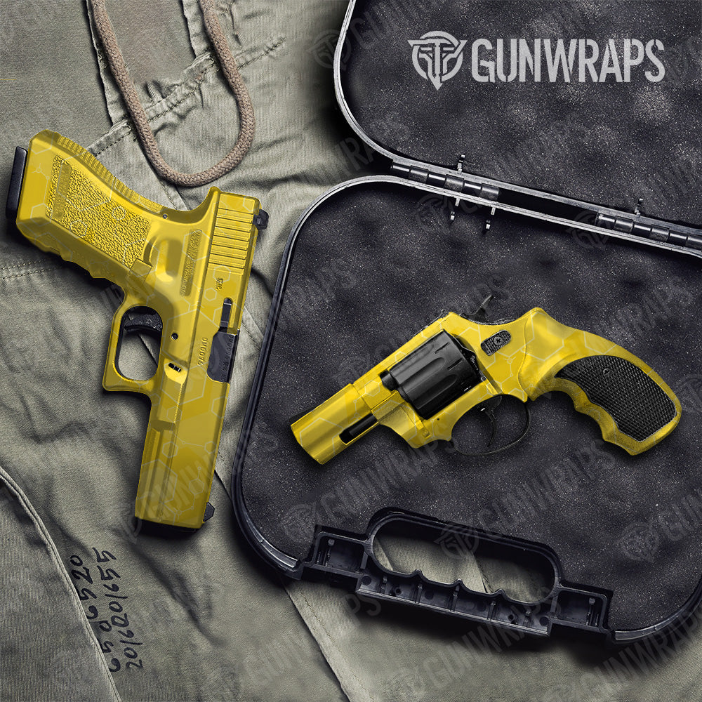Hex DNA Elite Yellow Pistol & Revolver Gun Skin Vinyl Wrap