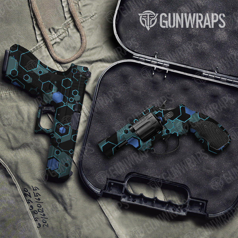 Hex DNA Midnight Frost Pistol & Revolver Gun Skin Vinyl Wrap