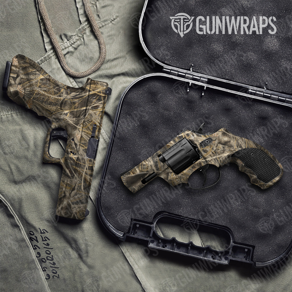 Nature Dry Grassland Duck Camo Pistol & Revolver Gun Skin Vinyl Wrap