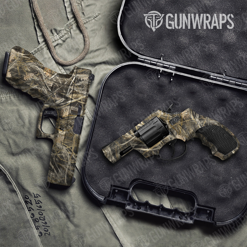 Nature Dry Grassland Camo Pistol & Revolver Gun Skin Vinyl Wrap