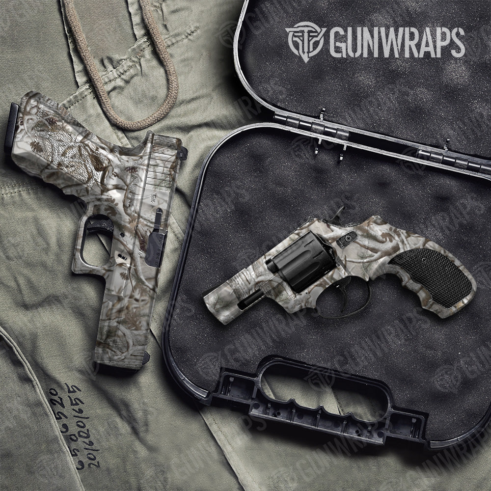 Nature Lifeless Snow Woods Buck Skull Camo Pistol & Revolver Gun Skin Vinyl Wrap