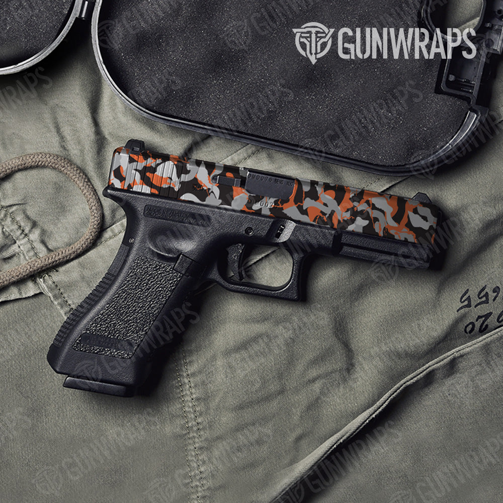 Ragged Orange Tiger Camo Pistol Slide Gun Skin Vinyl Wrap