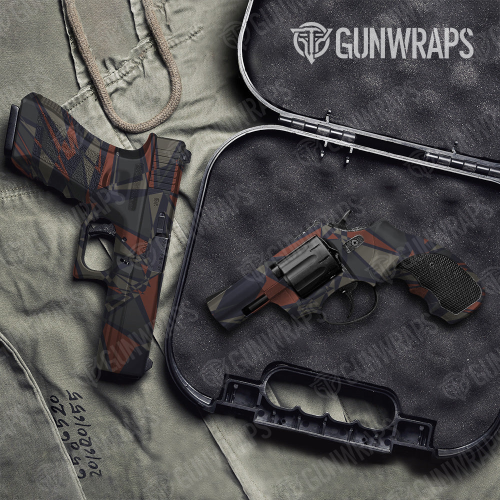 Sharp Blue Copper Camo Pistol & Revolver Gun Skin Vinyl Wrap