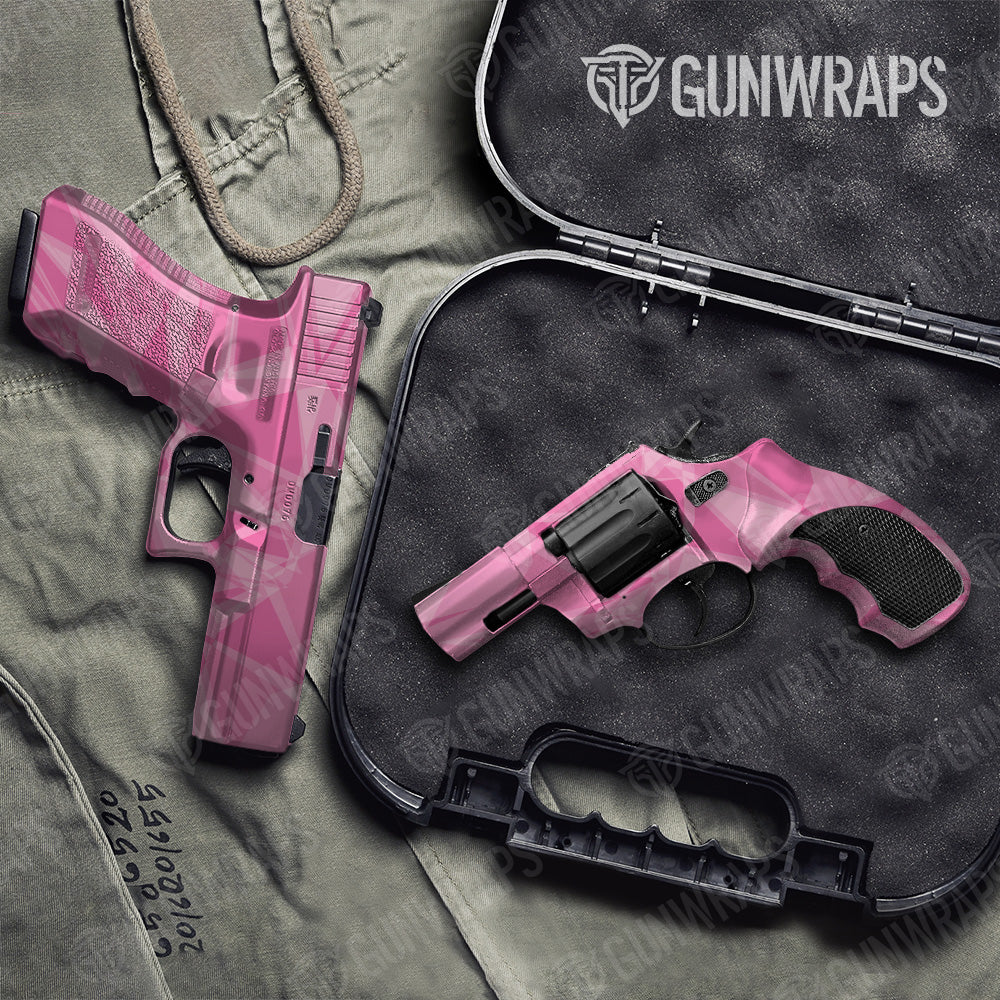 Sharp Elite Pink Camo Pistol & Revolver Gun Skin Vinyl Wrap