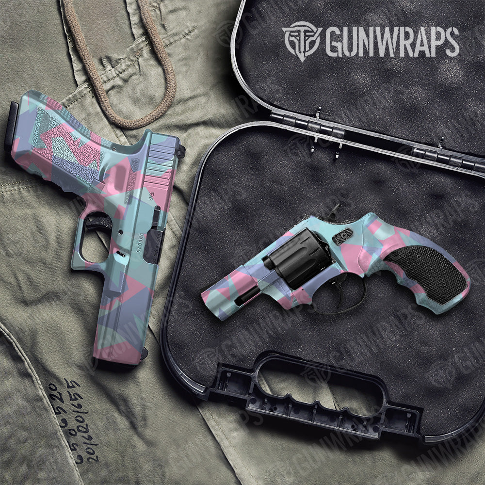 Shattered Cotton Candy Camo Pistol & Revolver Gun Skin Vinyl Wrap