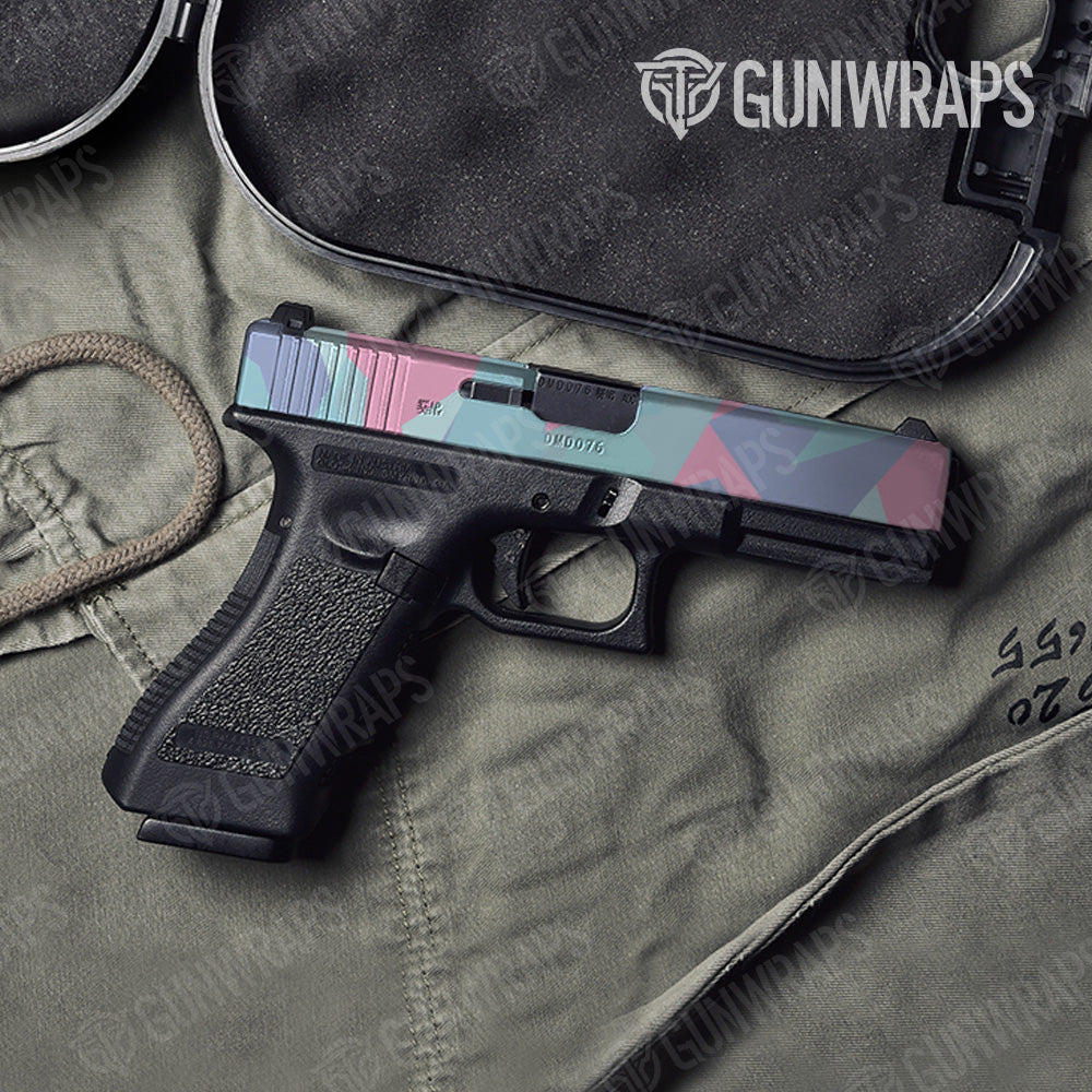 Shattered Cotton Candy Camo Pistol Slide Gun Skin Vinyl Wrap
