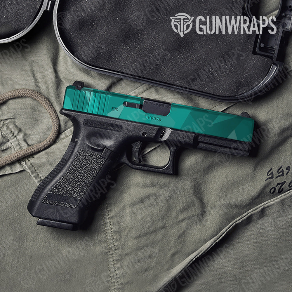 Shattered Elite Tiffany Blue Camo Pistol Slide Gun Skin Vinyl Wrap